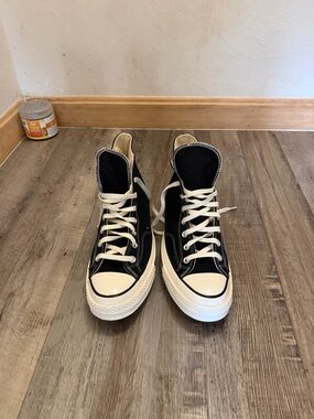 Converse Black High-Top Canvas Sneakers with White Sole